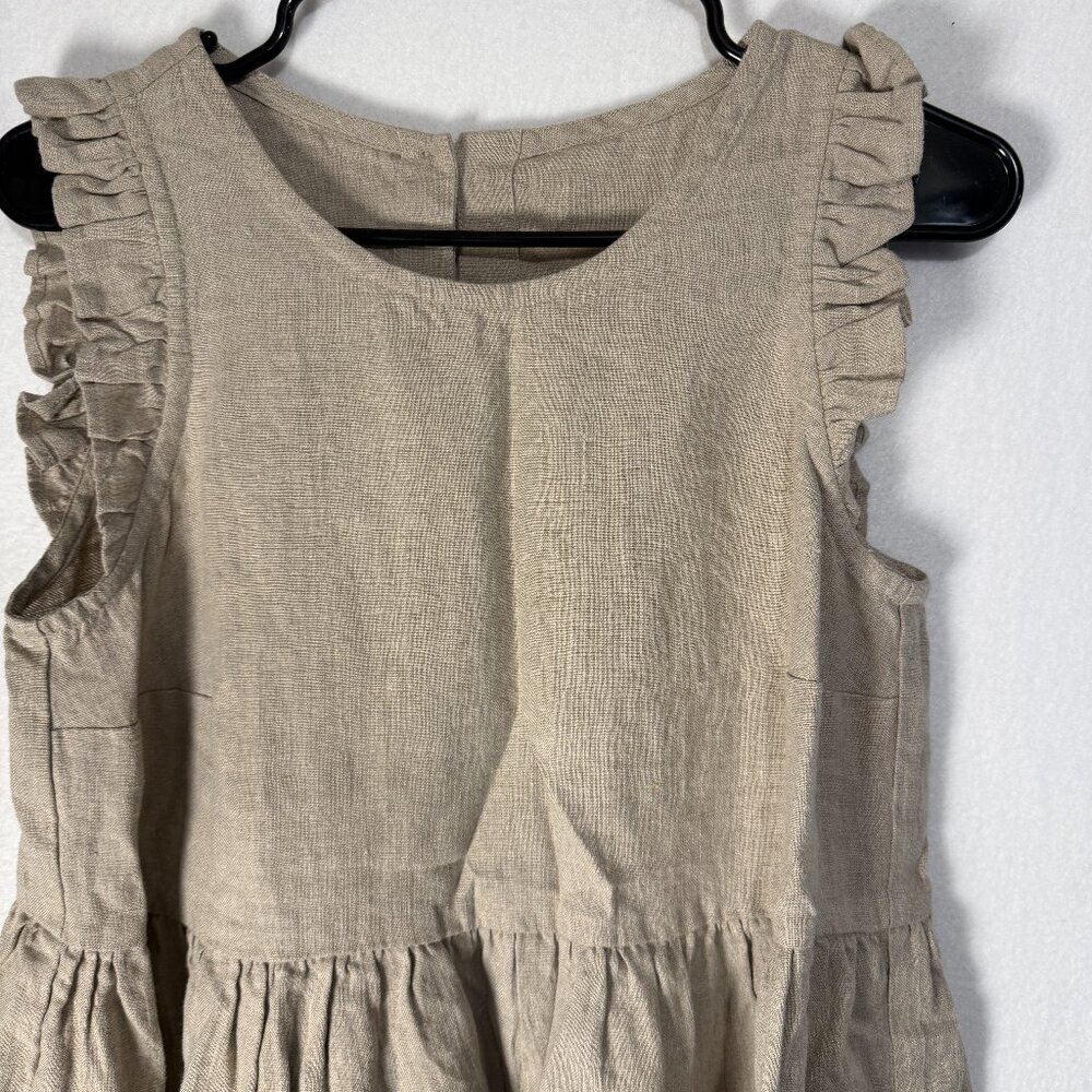 notPERFECTLINEN Paratay Dress Mid Length Natural Size Medium Brand New